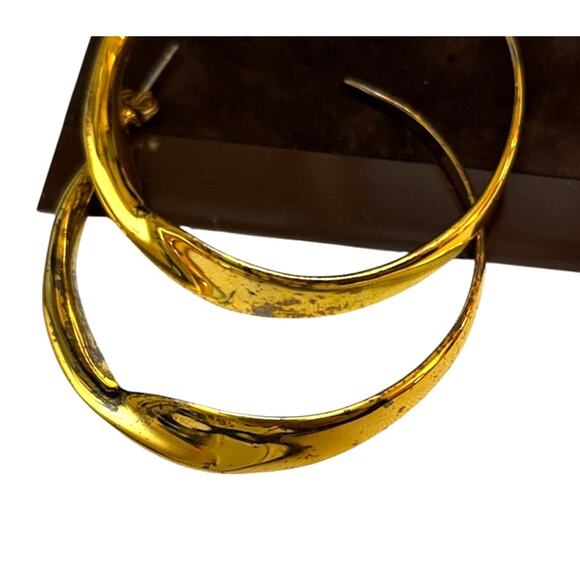 ALEXIS BITTAR Crystal Encrusted Twisted Two Tone Silver-Gold Hoop Earrings | NWT - Picture 10 of 12